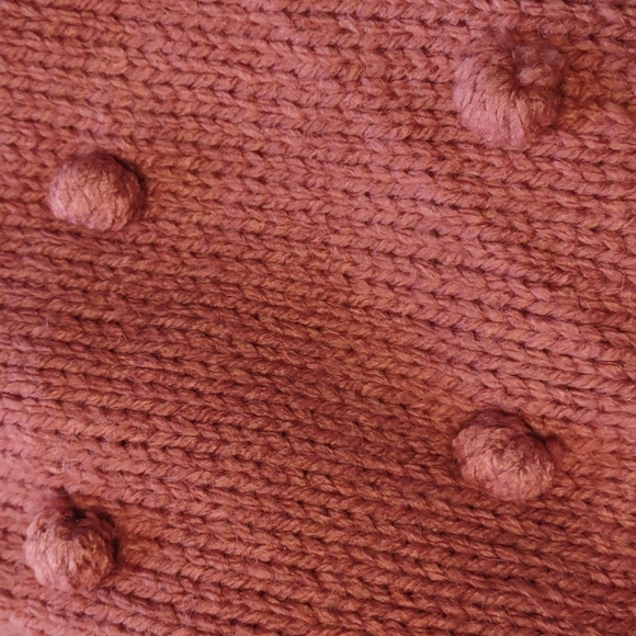 CeCe Pom Pom Sleeve Mock Neck Sweater Pink Medium - Picture 7 of 8